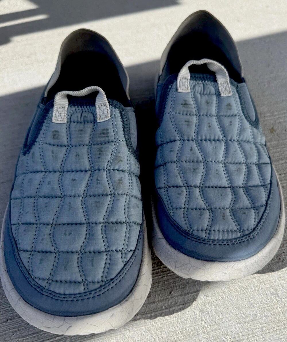 Merrell Hut Moc Women’s 8 Slip On Shoes Blue Quilted Ripstop Camp Loafers